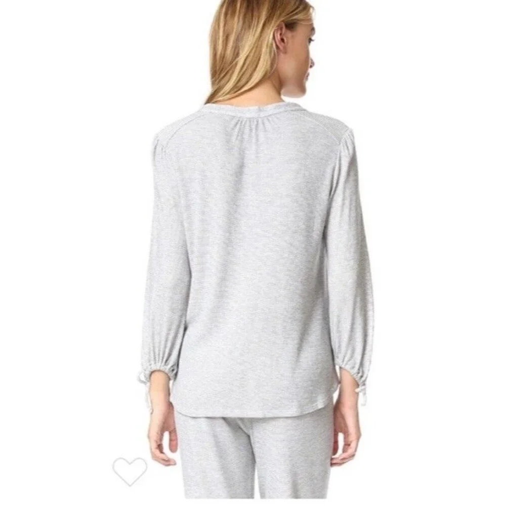 Eberjey Ula Peasant Waffle Knit Pajama Shirt Sz S Loungewear Cozy